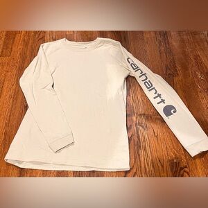 Carhartt Women’s Loose Fit Long Sleeve Logo Sleeve Shirt, Size Small